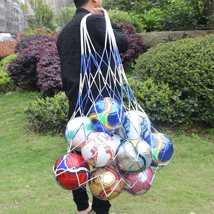 SIATKA NA 10-14 PIŁEK WOREK TORBA SIEĆ NA PIŁKI MOCNA POJEMNA PIŁKA