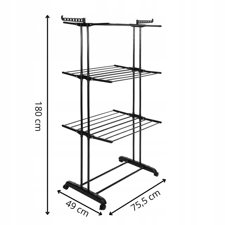 PIONOWA SUSZARKA NA PRANIE STOJĄCA ROZKŁADANA UBRANIA BIELIZNĘ DUŻA