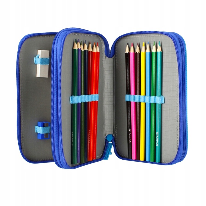 TRZYKOMOROWY PIÓRNIK SZKOLNY PSI PAW PATROL Chase z WYPOSAŻENIEM 30 element