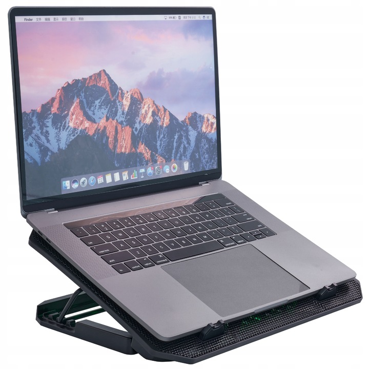 PODSTAWKA CHŁODZĄCA POD LAPTOPA 12-17 CZARNA REGULOWANA PODKŁADKA LED Z USB