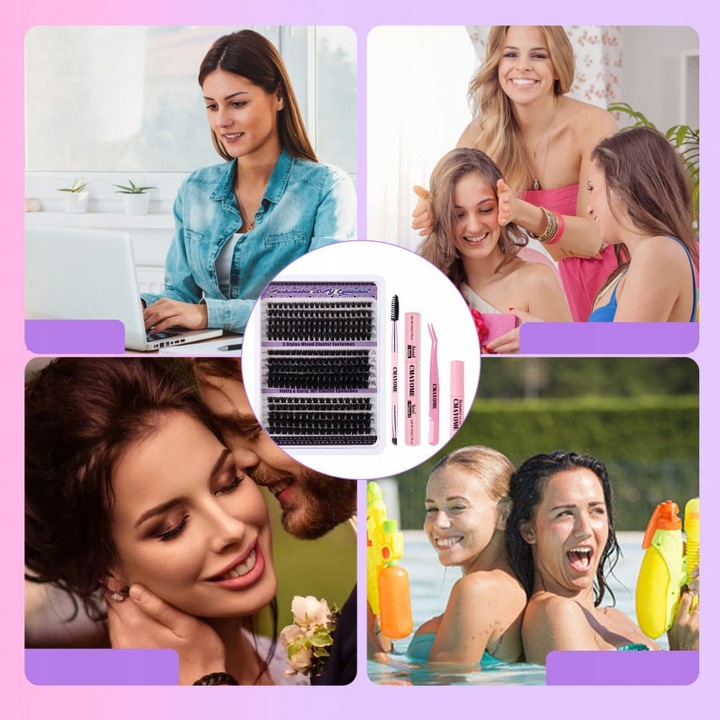 270 SZT ZESTAW DO SAMODZIELNEGO PRZEDŁUŻANIA Rzęsy D CURL CLUSTER LASHES IN