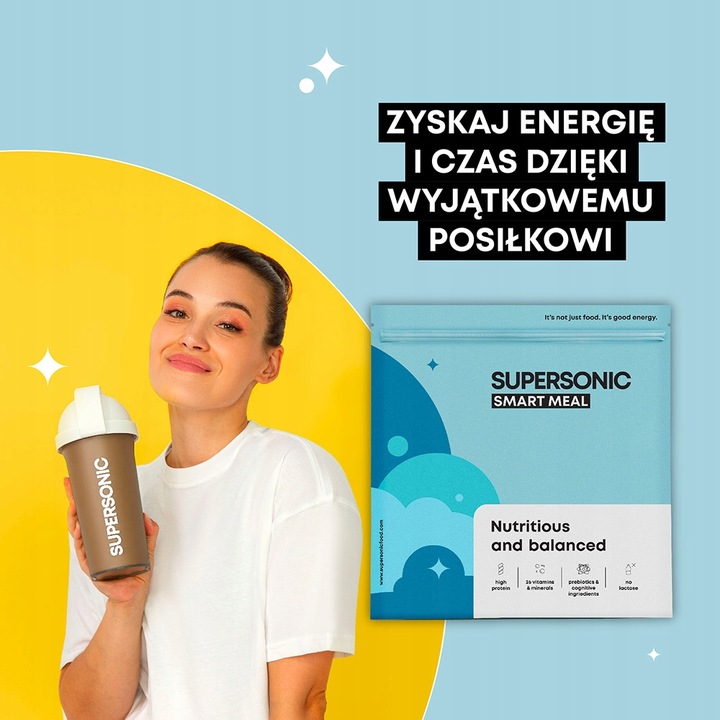 Posiłek SUPERSONIC Smart Meal WPC Zamiennik Posiłku w Proszku + KREM GRATIS