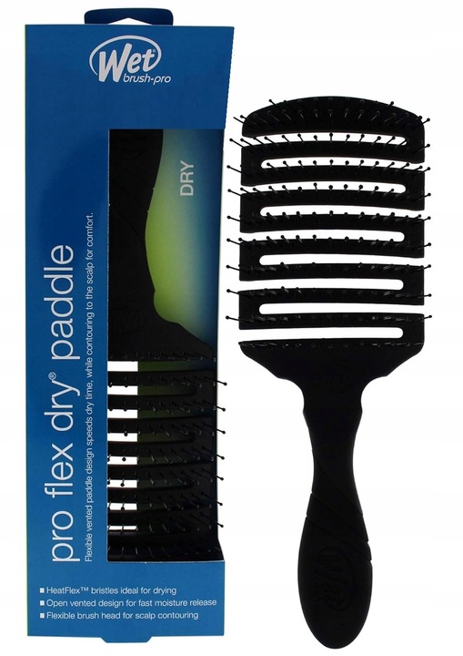 Szczotka do Włosów Wet Brush Pro Flex Dry Paddle Сzarna