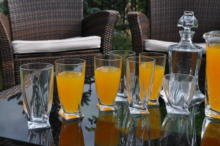 BOHEMIA QUADRO Zestaw Komplet 6 Szklanek Do drinków Napojów SZKLANKI 350 ml