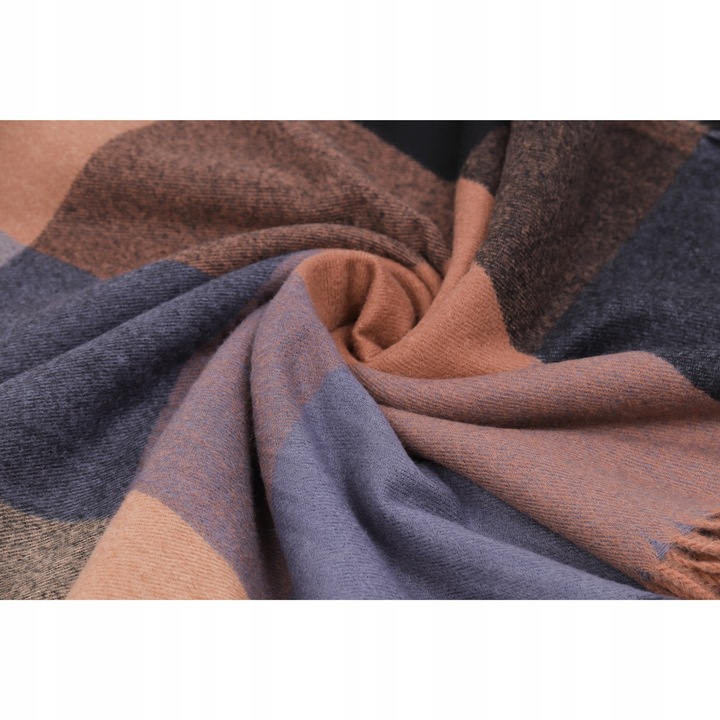 CHUSTA DAMSKA W KRATKĘ KRATA brązowa