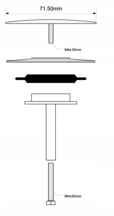 KOREK ZAMYKAJĄCY ODPŁYWOWY ZATYCZKA DO WANNY STAL NIERDZEWNA CHROM MCALPINE