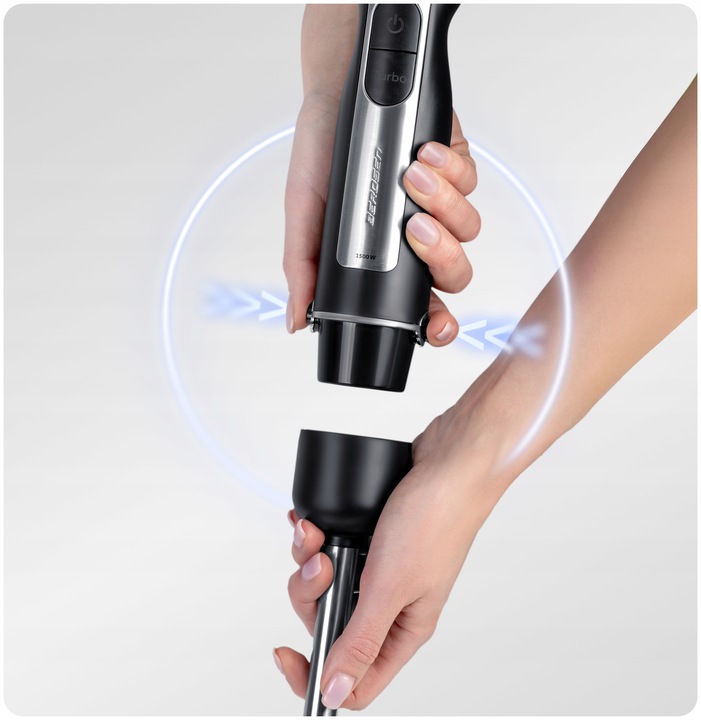 Blender ręczny 1500W czarny Berdsen tytanowe ostrza wielofunkcyjny 5w1