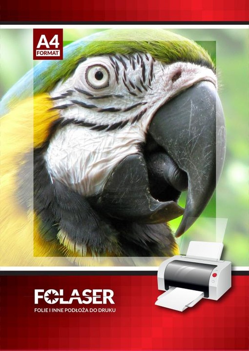 Folia samoprzylepna przezroczysta błyszcząca do drukarek laserowych 10A4