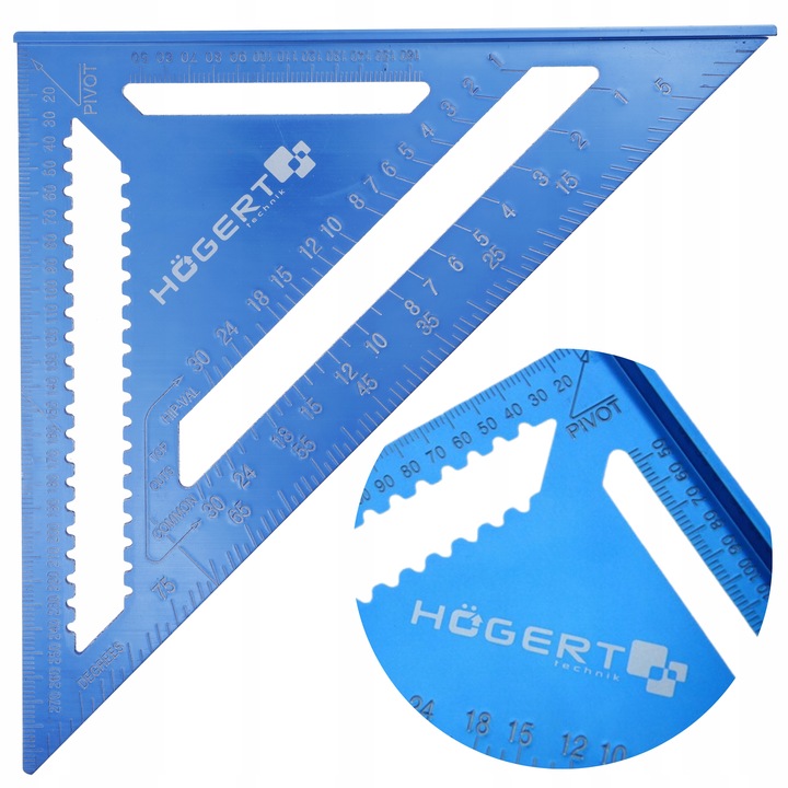 KĄTOWNIK CIESIELSKI STOLARSKI ALUMINIOWY MOCNY 300 x 300 mm HOGERT HT4M214