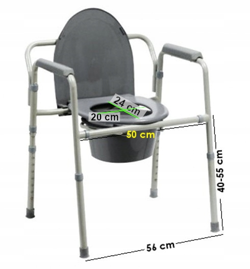 KRZESŁO TOALETOWE dla Seniora Przenośna toaleta WC sanitarne MOCNE 136