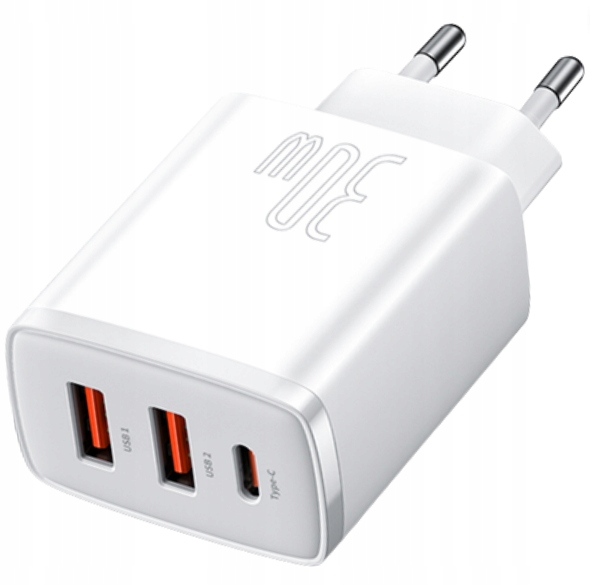 BASEUS SZYBKA ŁADOWARKA DO TELEFONU ZASILACZ USB USB-C TYP-C 30W PD QC 3.0