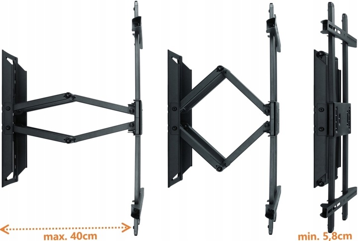 Solidny stalowy regulowany uchwyt ścienny do telewizora TV LCD EXTRA MOCNY