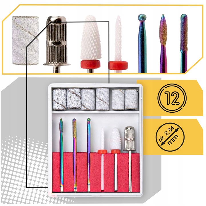 FREZARKA DO PAZNOKCI 65W MANICURE PEDICURE PROFESJONALNA MOCNA + FREZY