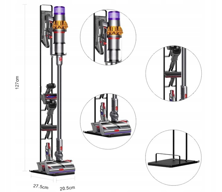 SOLIDNY STOJAK DO DYSON UCHWYT WIESZAK NA KÓŁKACH V6 V7 V8 V10 V11 V12 V15