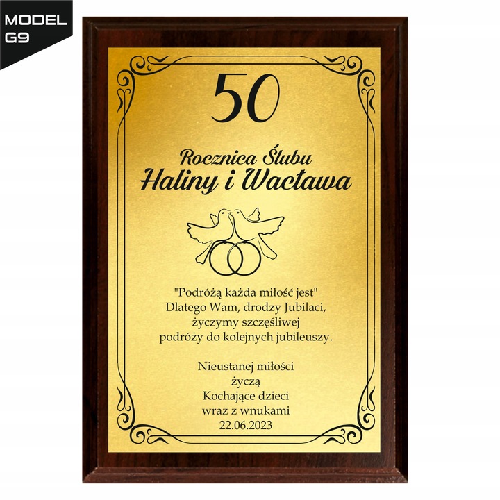 Magiczny Spersonalizowany Upominek Prezent Gift na Rocznicę Ślubu 1-50 lat