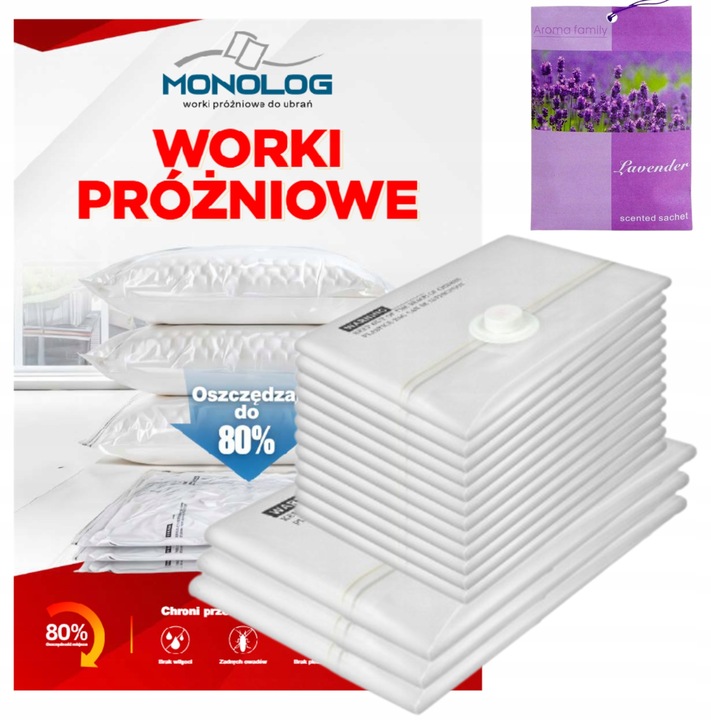 Worki Próżniowe Do Ubrań Na Pościel Koce SZCZELNE MOCNE 15 Zestaw