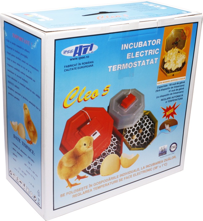 INKUBATOR 60 JAJ WYLĘGARKA KLUJNIK TERMOMETR HIGROMETR CLEO 5 DTHE