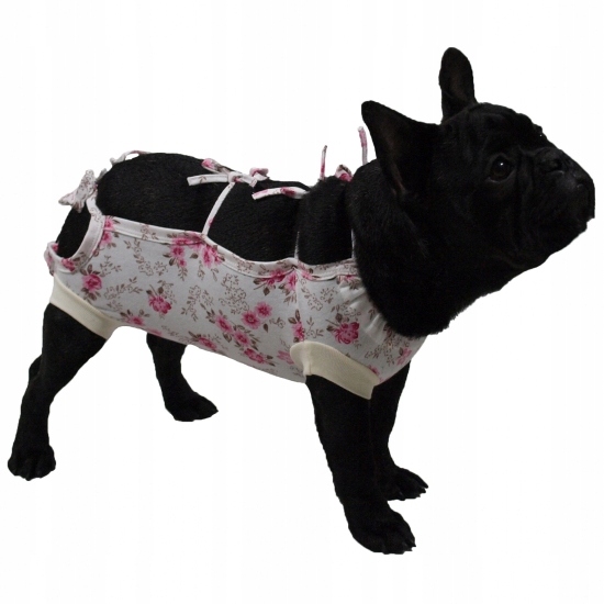 Opatrunek, koszulka pooperacyjna w kwiatki S