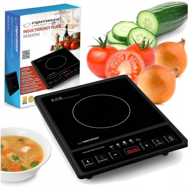 PŁYTA INDUKCYJNA KUCHENKA ELEKTRYCZNA PRZENOŚNA JEDNOPALNIKOWA