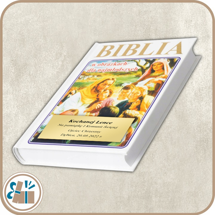 BIBLIA DLA DZIECI ILUSTROWANA Pamiątka Chrztu Komunii Świętej GRAWER