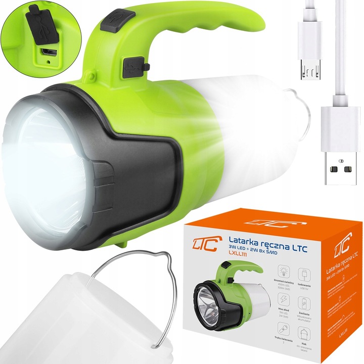 LATARKA AKUMULATOROWA MOCNY SZPERACZ LED USB