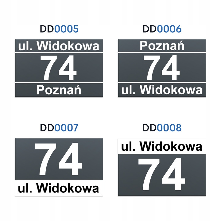 Nierdzewny Numer Na Dom Tabliczka Adresowa z Numerem Domu 32x21 cm Antracyt