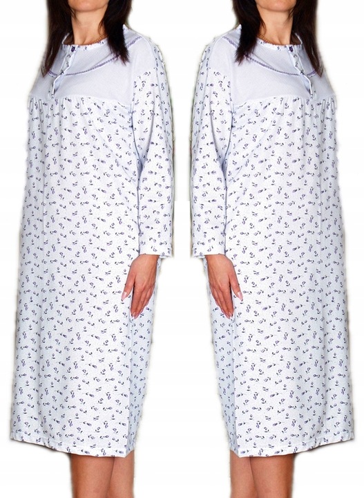 Koszula nocna ocieplana damska PIŻAMA bawełna AGA MEGA PLUS SIZE