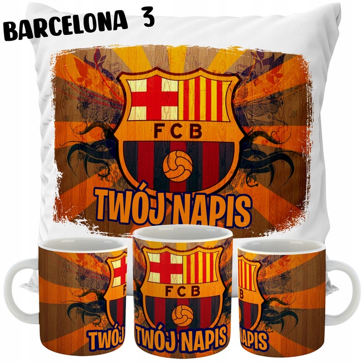 ZESTAW KUBEK + PODUSZKA FC BARCELONA DLA KIBICA
