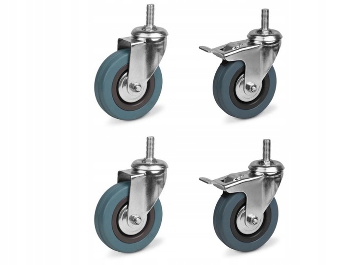 ZESTAW JEZDNY KÓŁ KÓŁEK KOŁA 4 szt 75 mm 180 kg