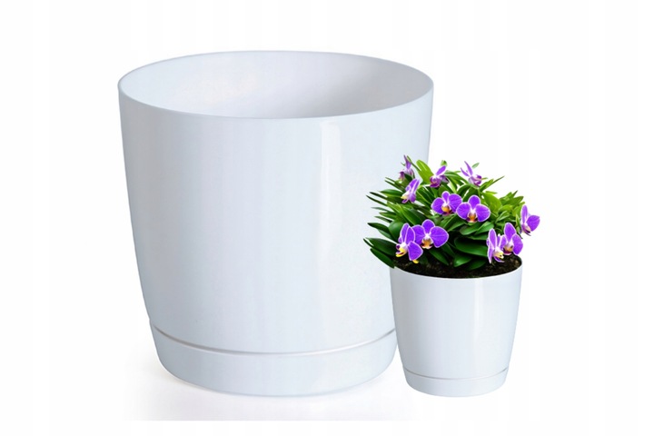 Doniczka Donica Coubi z podstawkiem DUOP120 Biała