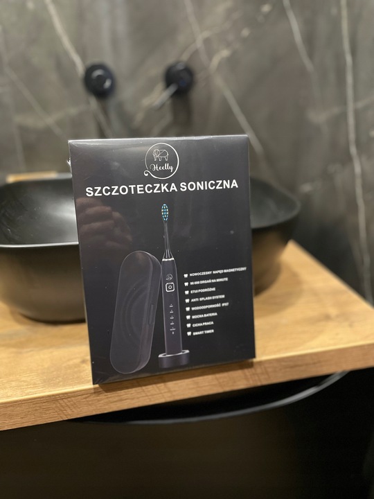 SZCZOTECZKA SONICZNA DO ZĘBÓW ELEKTRYCZNA DLA DOROSŁYCH DZIECI HEELLY ETUI