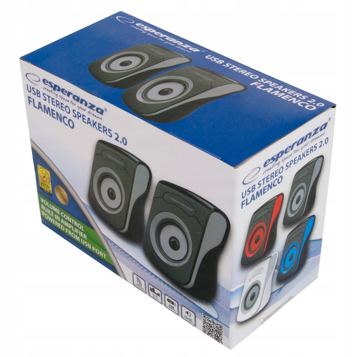 GŁOŚNIKI KOMPUTEROWE 2.0 ZASILANE z USB 5V CZARNO-SZARE 6W 2x3W