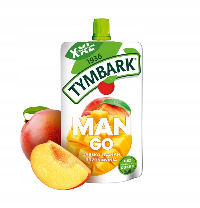 Tymbark Mus 100 % z owoców jabłko mango brzoskwinia banan 10x 200g