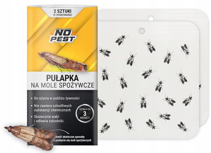SILNA PUŁAPKA LEPOWA LEP NA MOLE SPOŻYWCZE PRZECIW MOLOM NO PEST (10