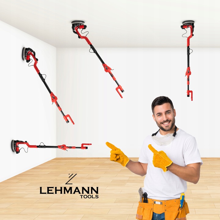 SZLIFIERKA DO GIPSU ŻYRAFA GŁADZI TYNKÓW LED Z ODSYSEM PAPIER WALIZKA