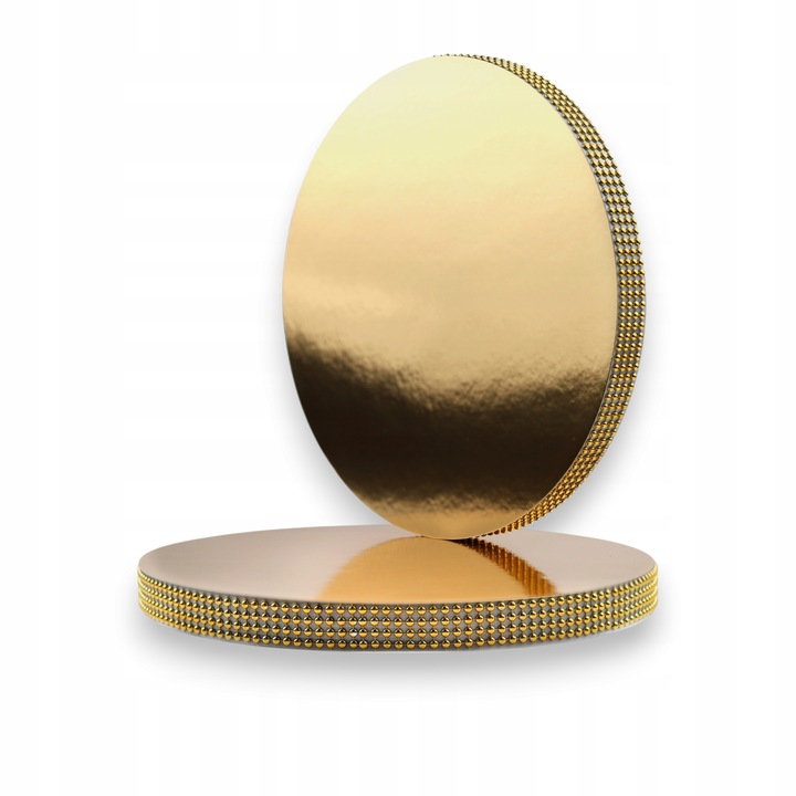 Podkład pod tort STYRODUR ZŁOTY 30 cm CEKINOWY BOK Gruby CakeDecor