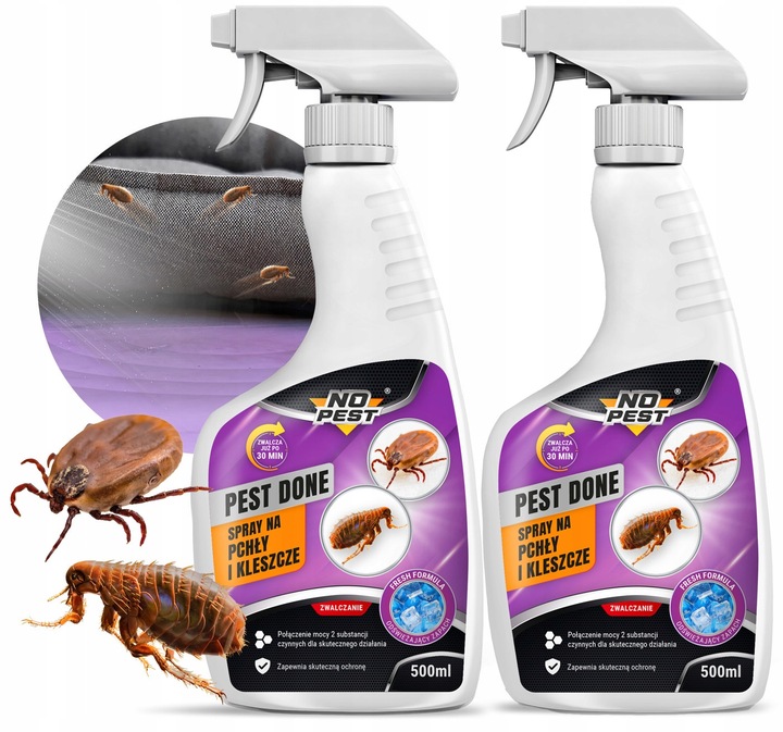 SPRAY ŚRODEK PŁYN NA PCHŁY PREPARAT NA PCHŁY CYPERMETRYNA NO PEST PEST