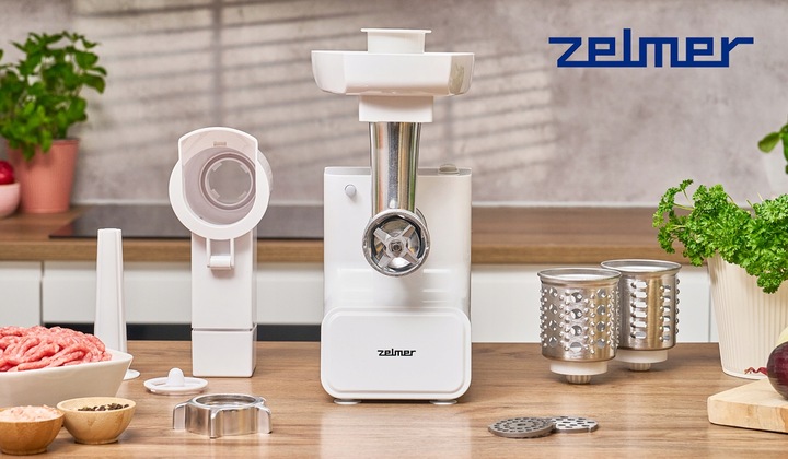 MASZYNKA DO MIELENIA MIĘSA ZELMER Z SZATKOWNICĄ I WYCISKARKA DO POMIDORÓW