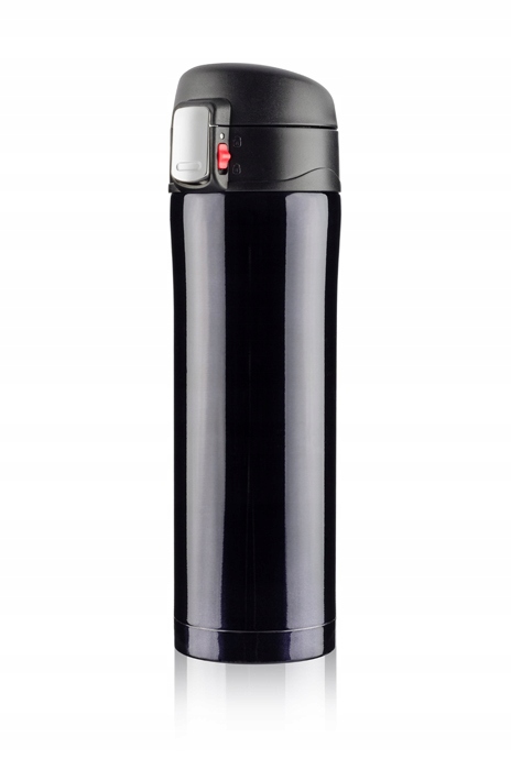 Kubek termiczny termos 440ml WYCIECZKĘ auta szkoły czarny SZCZELNY blokada