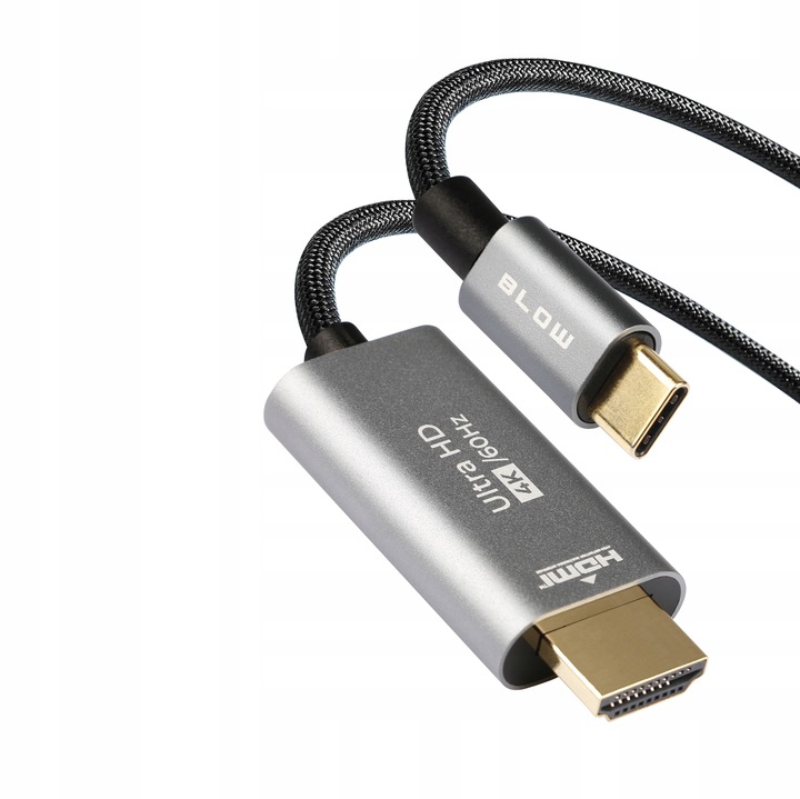ADAPTER KABEL PRZEJŚCIÓWKA HDMI USB-C 3.1 4K MACBOOK MHL PLECIONKA 200cm 2m