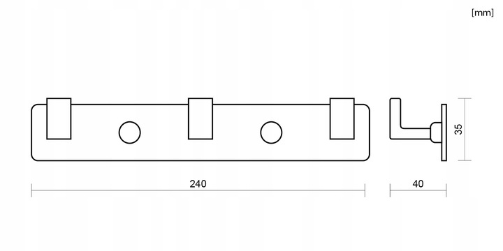 WIESZAK NA RĘCZNIKI ŁAZIENKOWY CZARNY LOFT SOLIDNY LISTWA Z 3