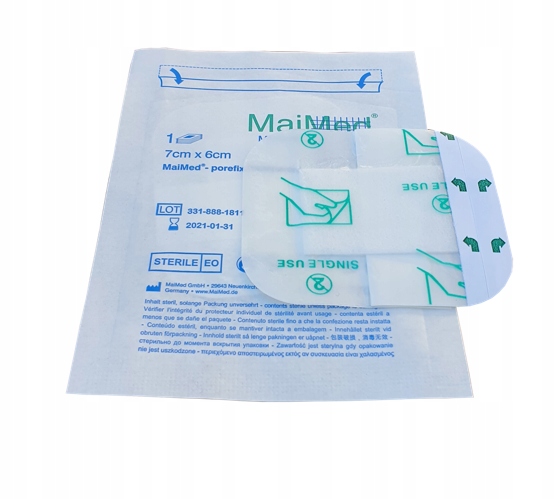 OPATRUNEK NA RANY JAŁOWY HYPOALERGICZNY Z WKŁADEM CHŁONNYM 7X6cm 50szt