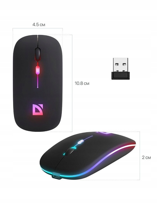 Cicha Mysz Myszka Bluetooth Bezprzewodowa Płaska Akumulatorowa Cichy Klik