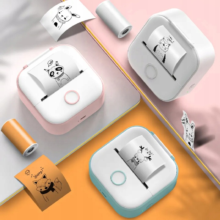 Biały papier termiczny z klejem do Phomemo T02 50mmx3,5m samoprzylepna x3