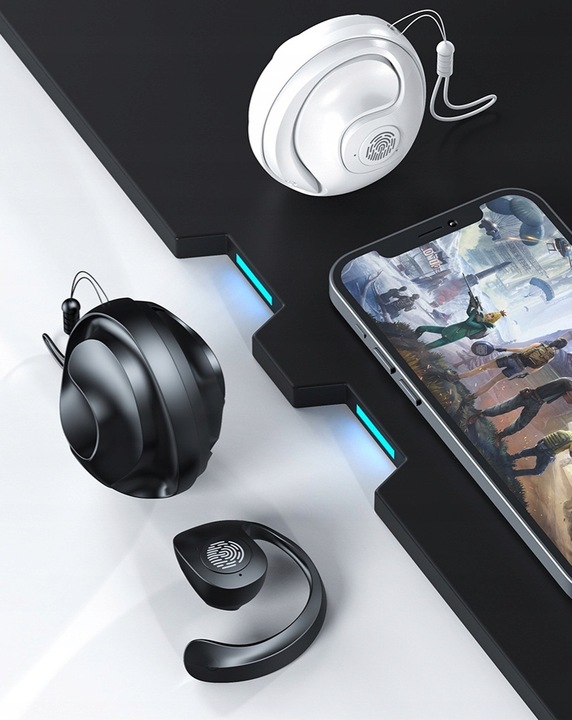 SŁUCHAWKI BEZPRZEWODOWE ZAUSZNE JR07 DO BIEGANIA i ROWER