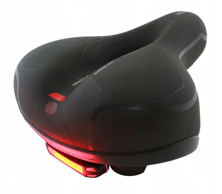 SIODEŁKO ROWEROWE ŻELOWE SZEROKIE MIĘKKIE WYGODNE Z LAMPKĄ ROWEROWĄ ROWER