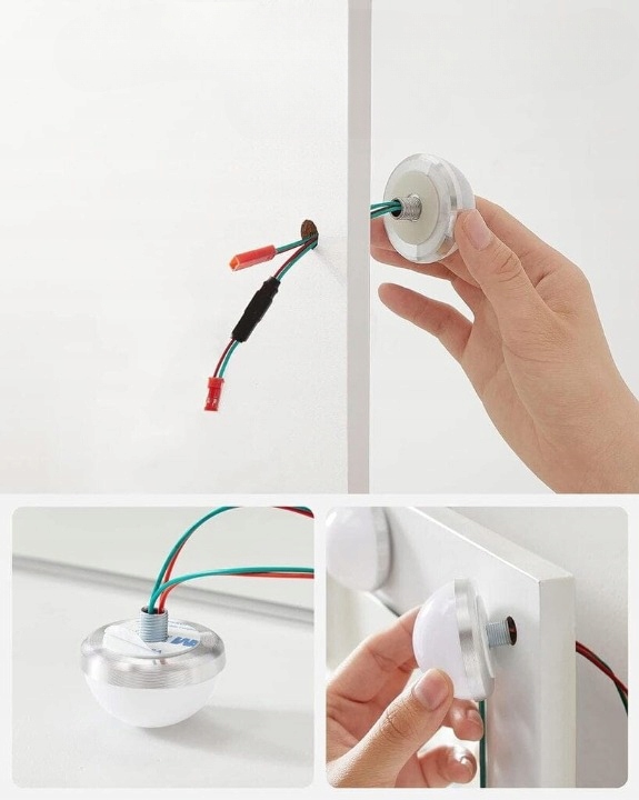 Toaletka biała lustro kosmetyczna oświetlenie 9 LED