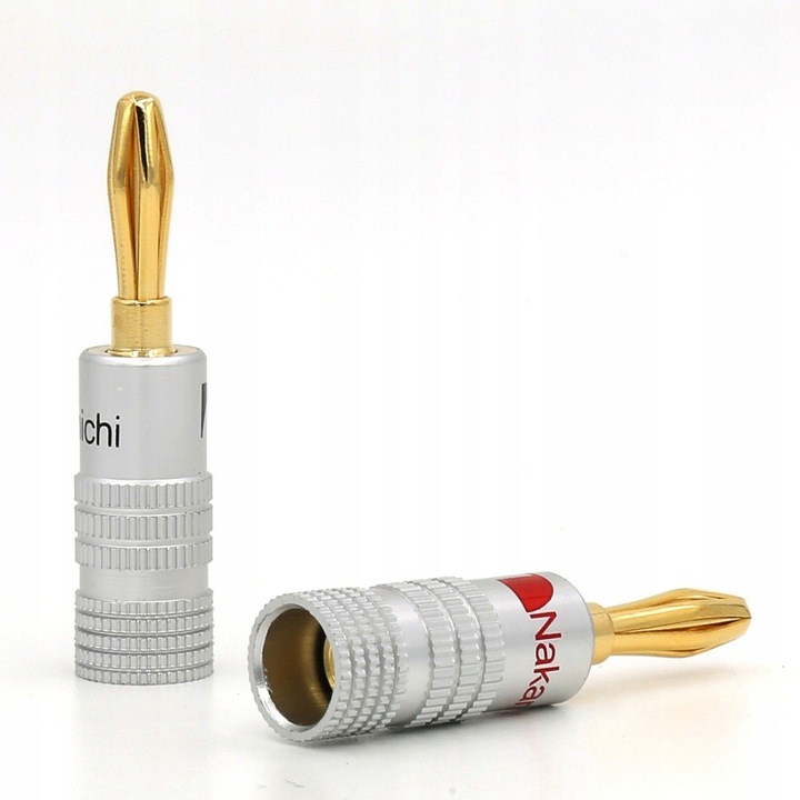 NAKAMICHI BANAN WTYK GŁOŚNIKOWY BANANOWY SKRĘCANY ZŁOCONY DO KOLUMN 8