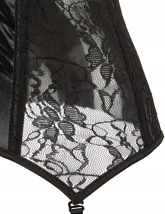 Zmysłowy koronkowy gorset plus size z zapięciami do pończoch figi 187k