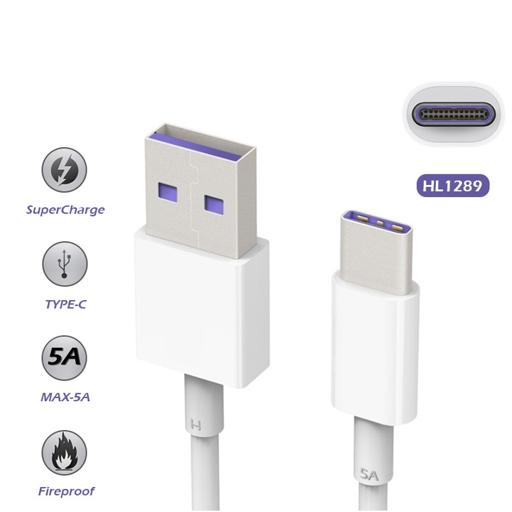 Oryginalny kabel Huawei AP71 4072007 USB-C 1M Biały